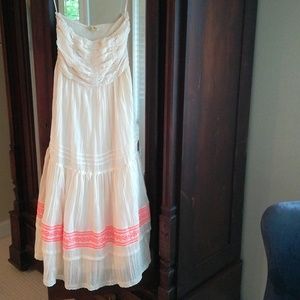 Free People white strapless dress